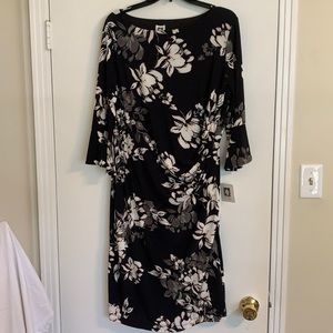 Anne Klein black floral dress new with tags